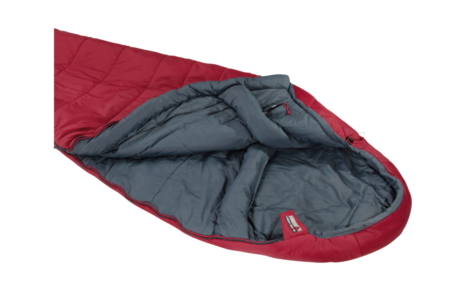 High Peak Hyperion 1 M Mumienschlafsack 210 x 80 cm dunkelrot/grau