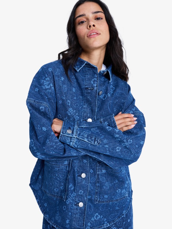 Kick Back Washed Surchemise Bleu Femme