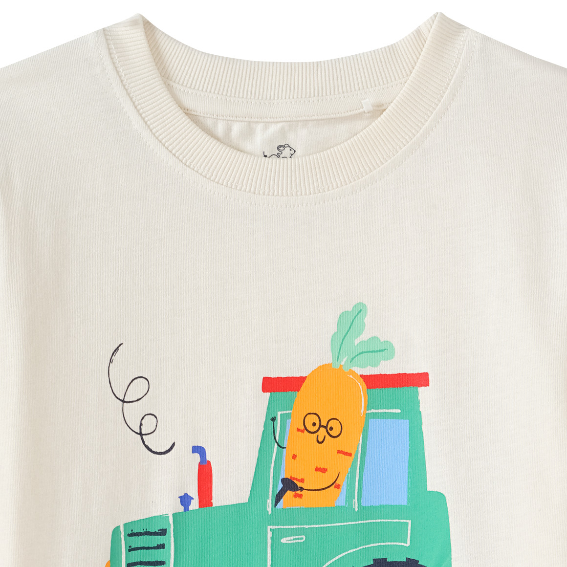 Topolino Jungen T-Shirt mit Traktor-Print creme