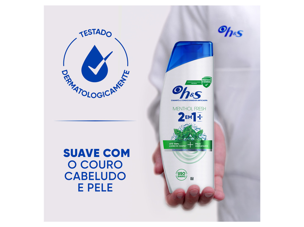 CHAMPÔ H&S MENTOL 2EM1 PLUS 400ML