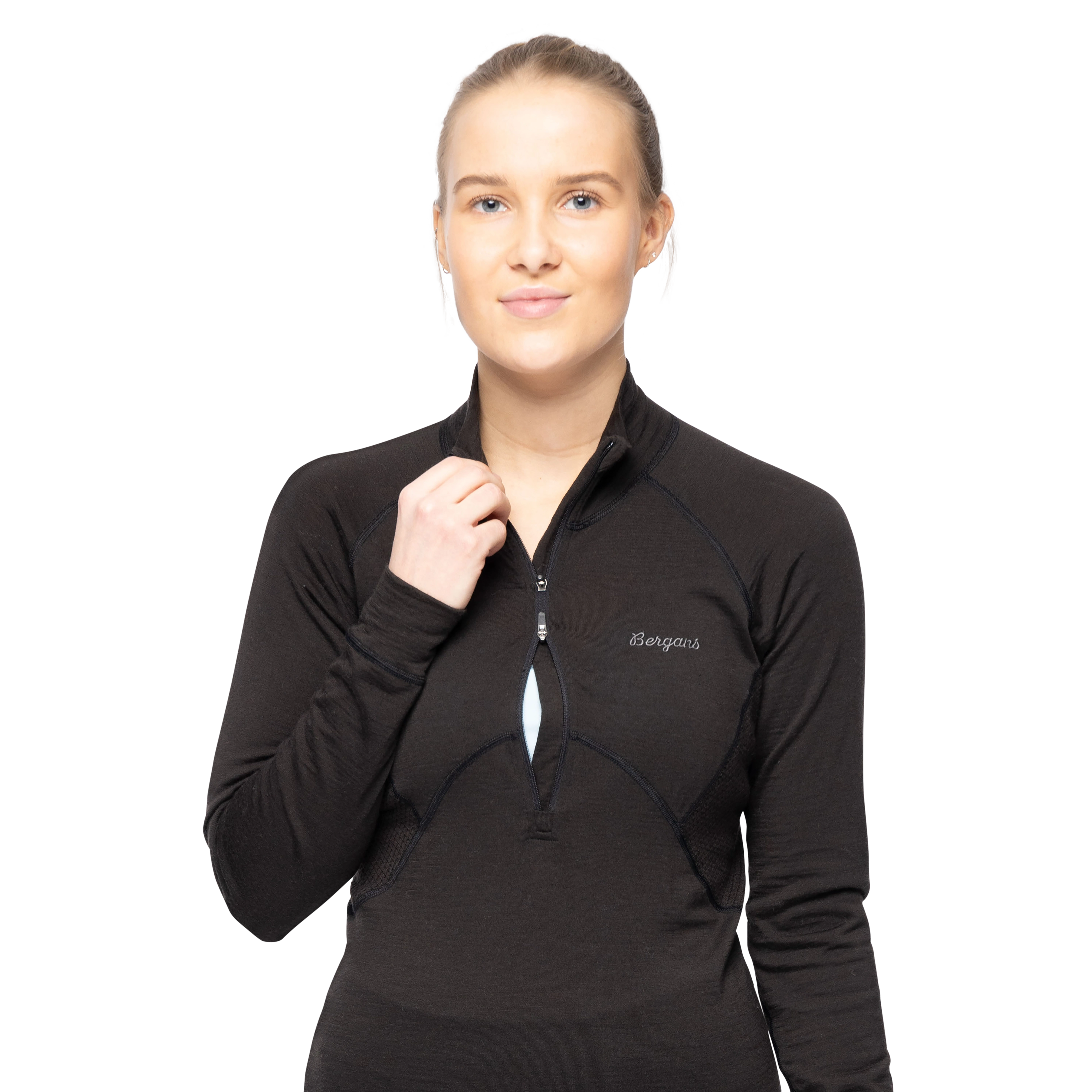 Inner:Pure Merino Half Zip Women Black