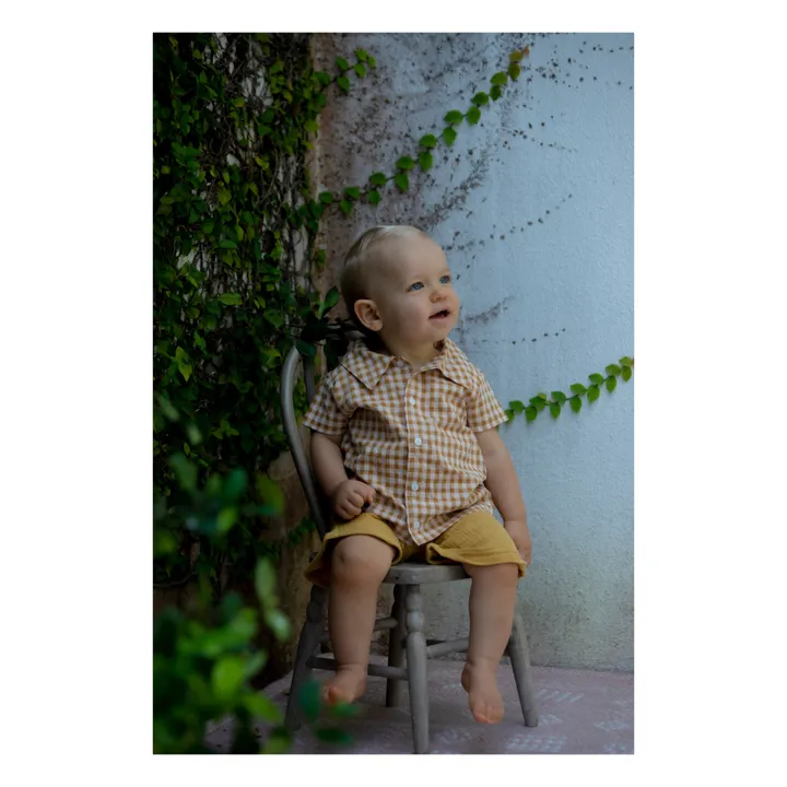Petite Lucette Short Coton Bio Alain | Jaune moutarde