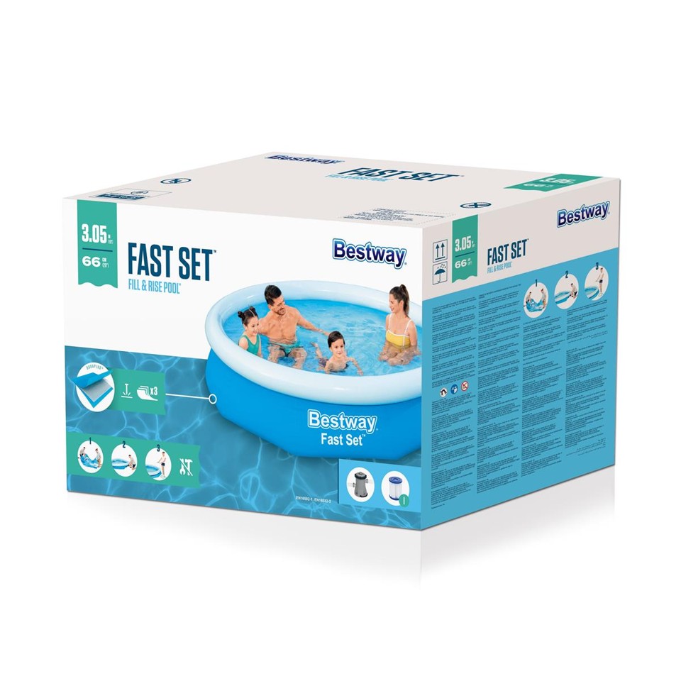 Bestway - Fast Set Pool Set 3.05m x 66cm med Filter pumpe (57458)