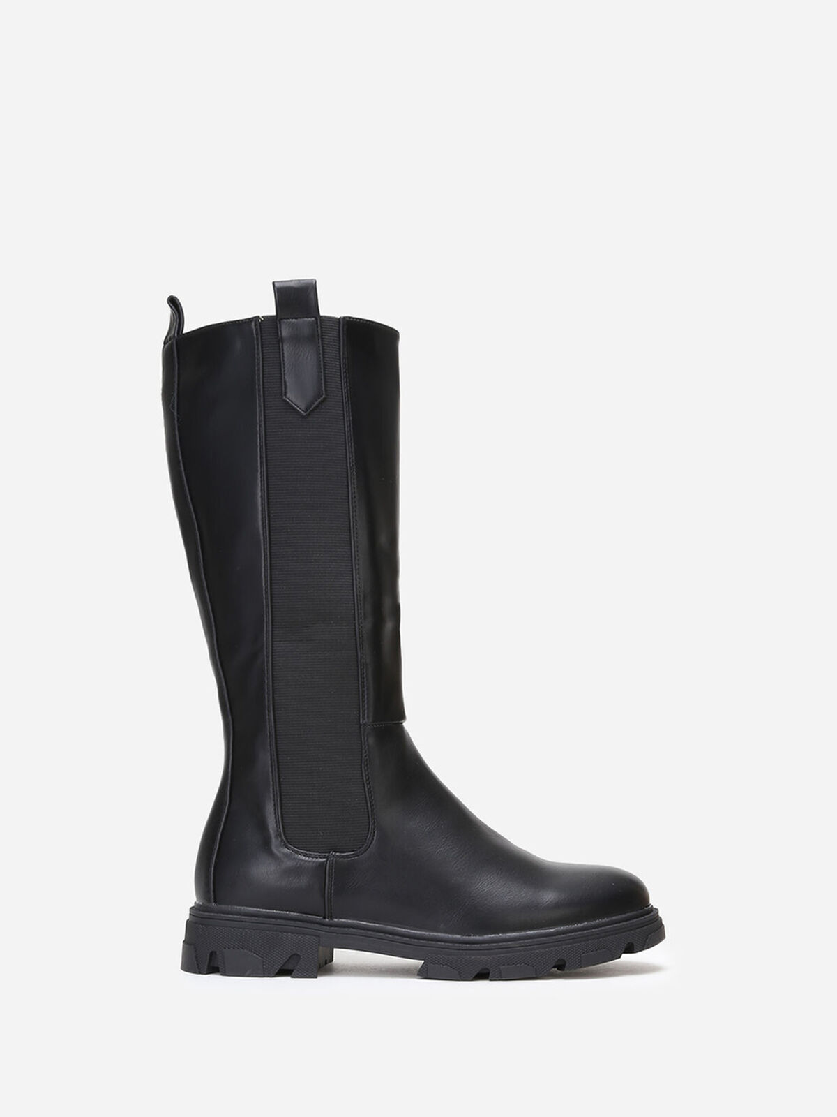 Bottes cavalières crantées grandes tailles- Noir
