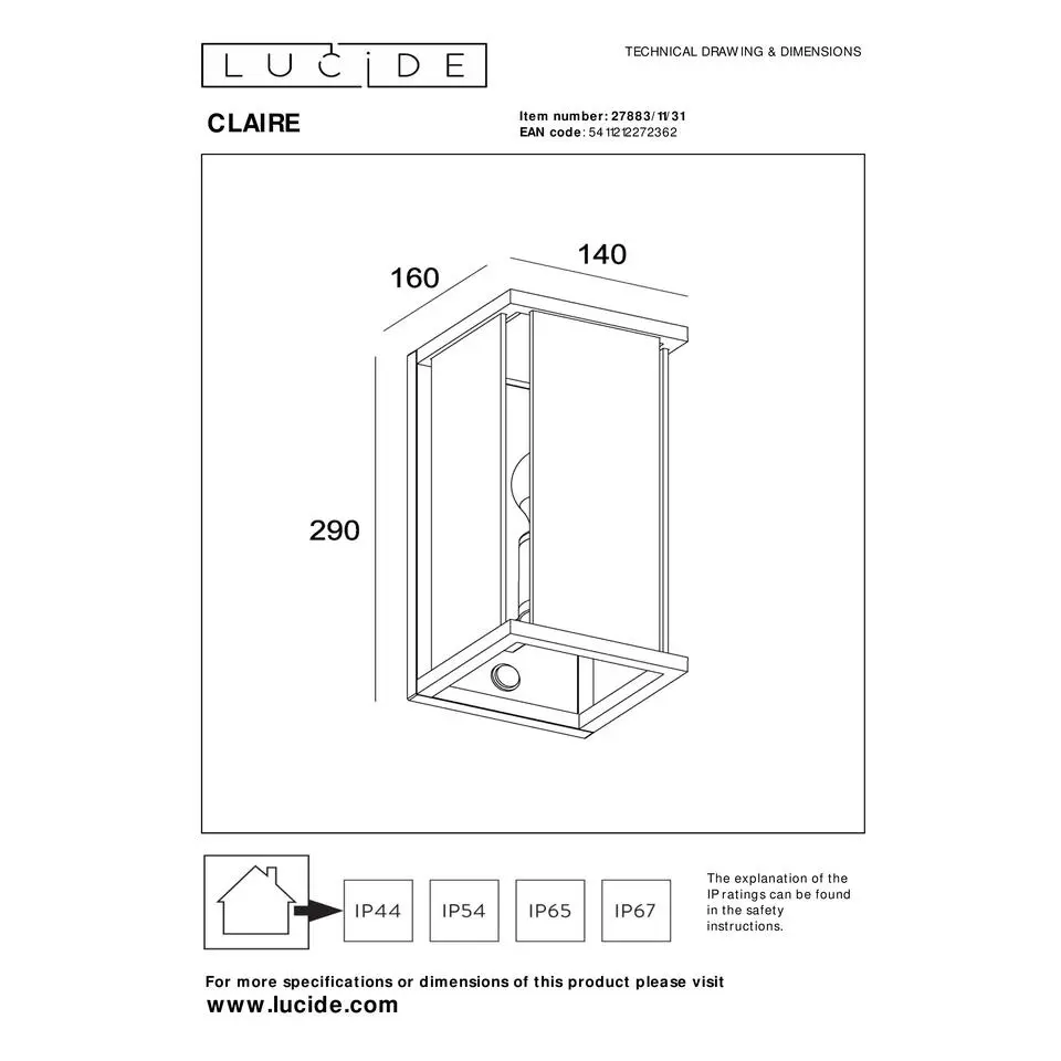 Lucide CLAIRE Wandlamp - Wit