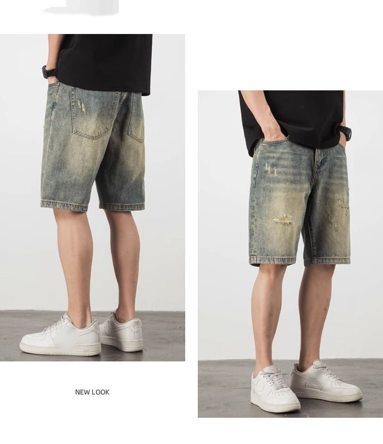 Savenne - Mid Rise Washed Denim Shorts