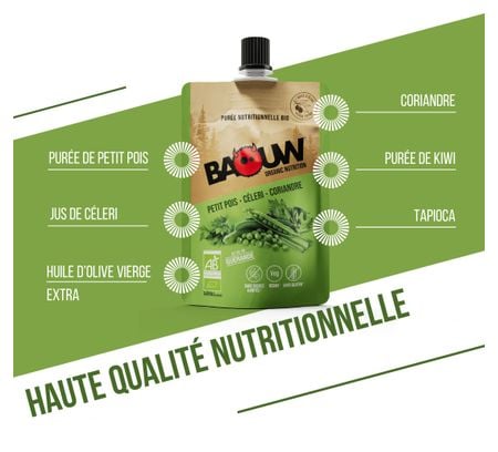 Purée énergétique Baouw Bio Salée Petit Pois/Céleri/Coriandre - 90g