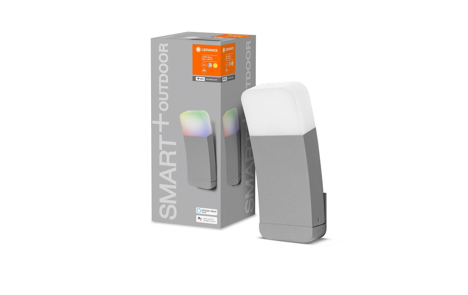 Gartenleuchte SMART+ Curve Down, 9 W, 3000 K, Silber, RGBWGartenlampe mit WiFi-Technologie