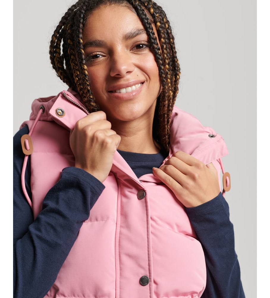 Colete com capuz Superdry Vintage Everest rosa