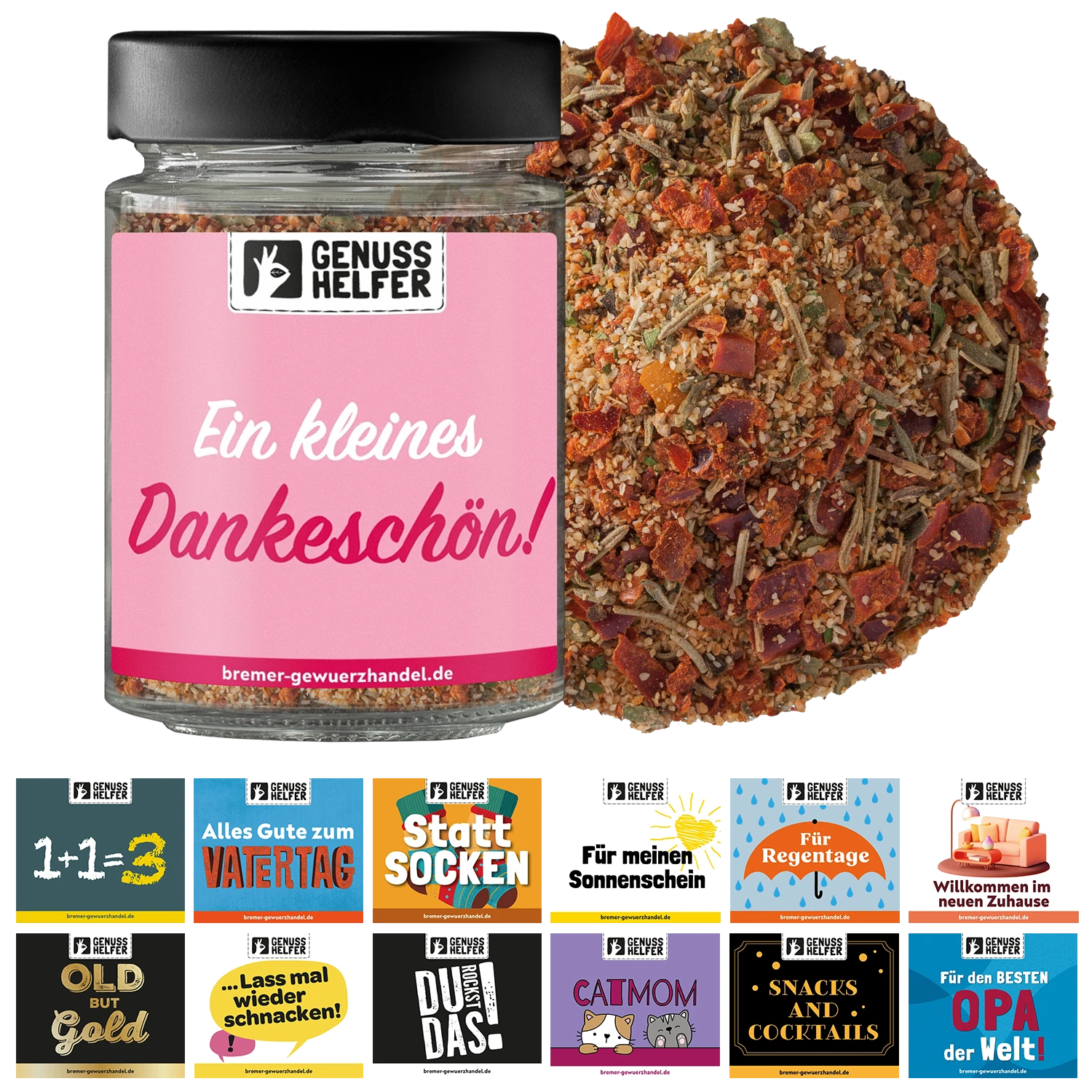 Geschenkglas mit Spruch: Dip-Mischung Scharfmacher