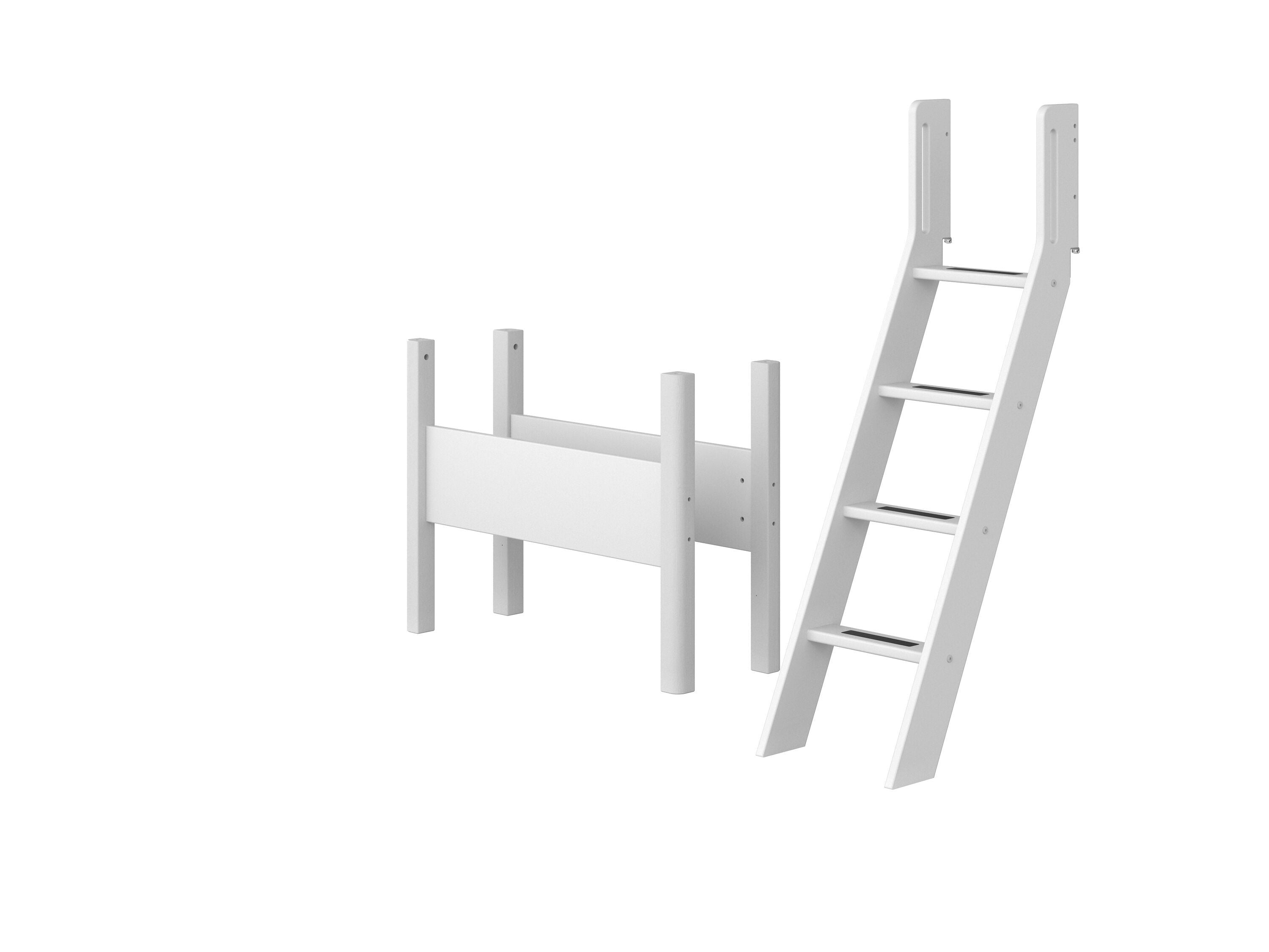 Flexa WHITE Schrägleiter Mittelhochbett - Weiss