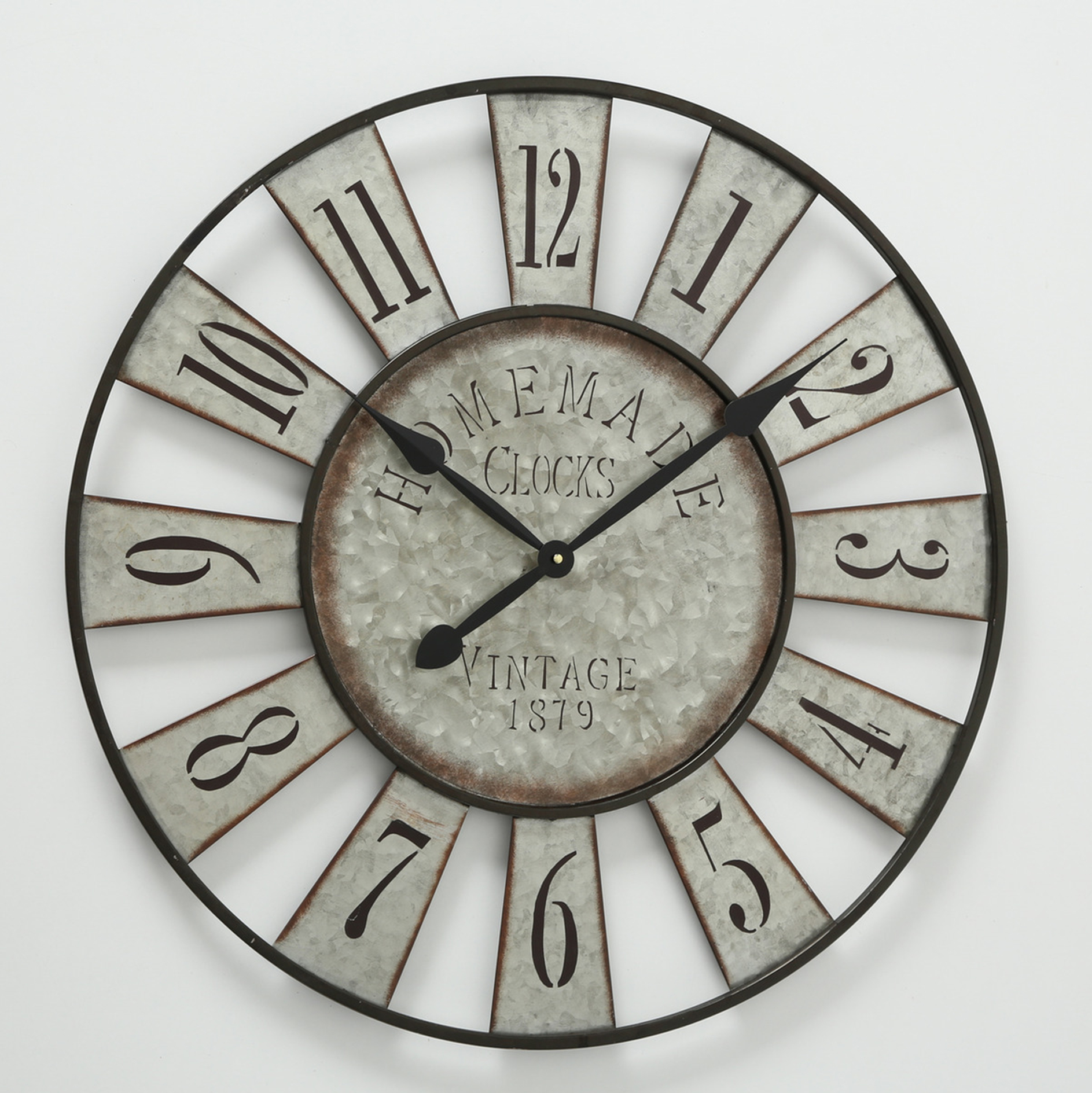 Quarz-Wanduhr - braun-grau-schwarz - 73x4,5 cm