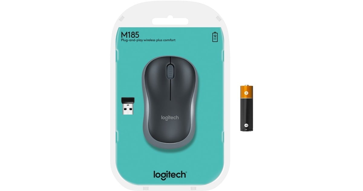 LogitechWireless Mouse M185  (Grijs, Retail)