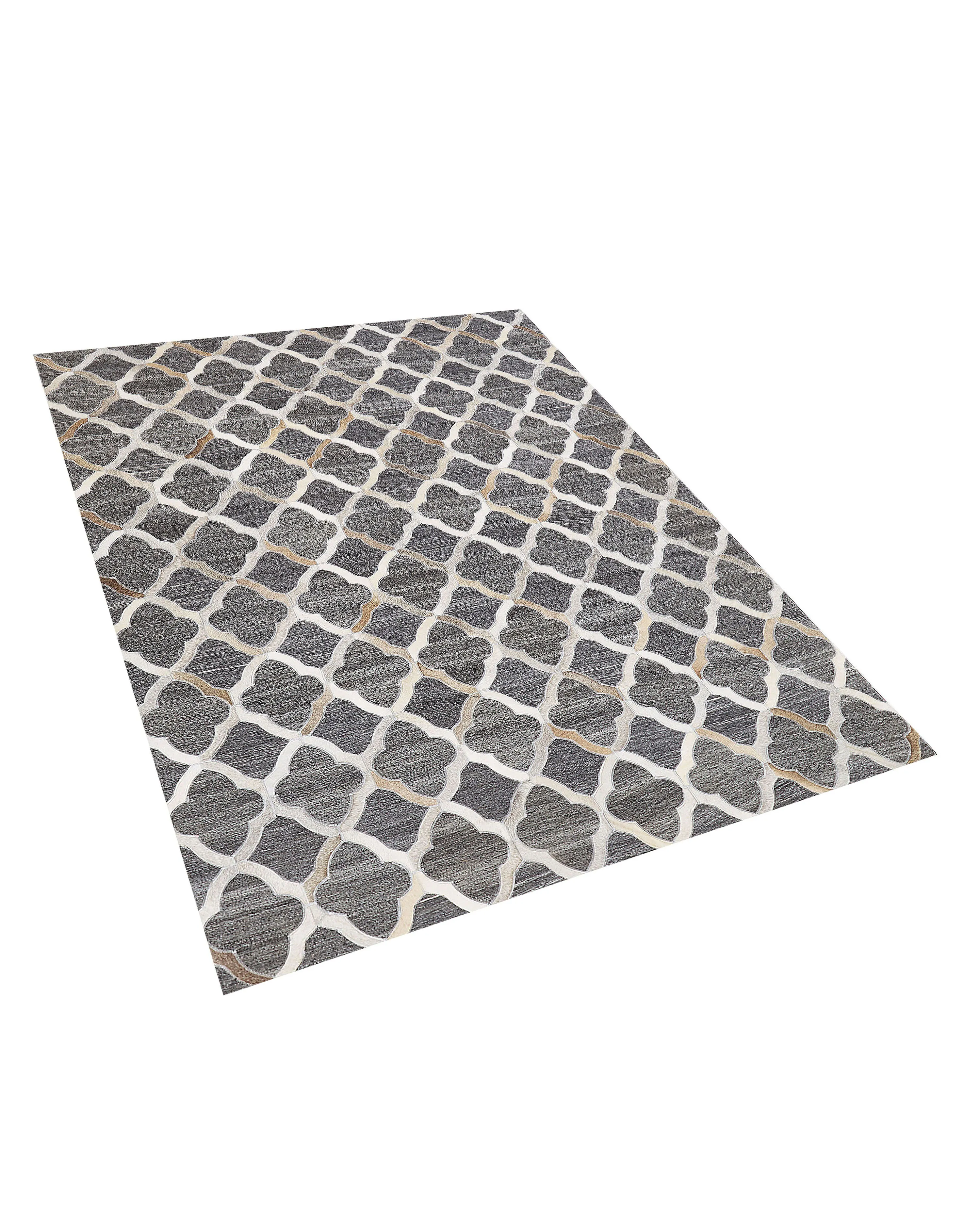 Vloerkleed ROLUNAY Donkergrijs 160 x 230 cm Leer