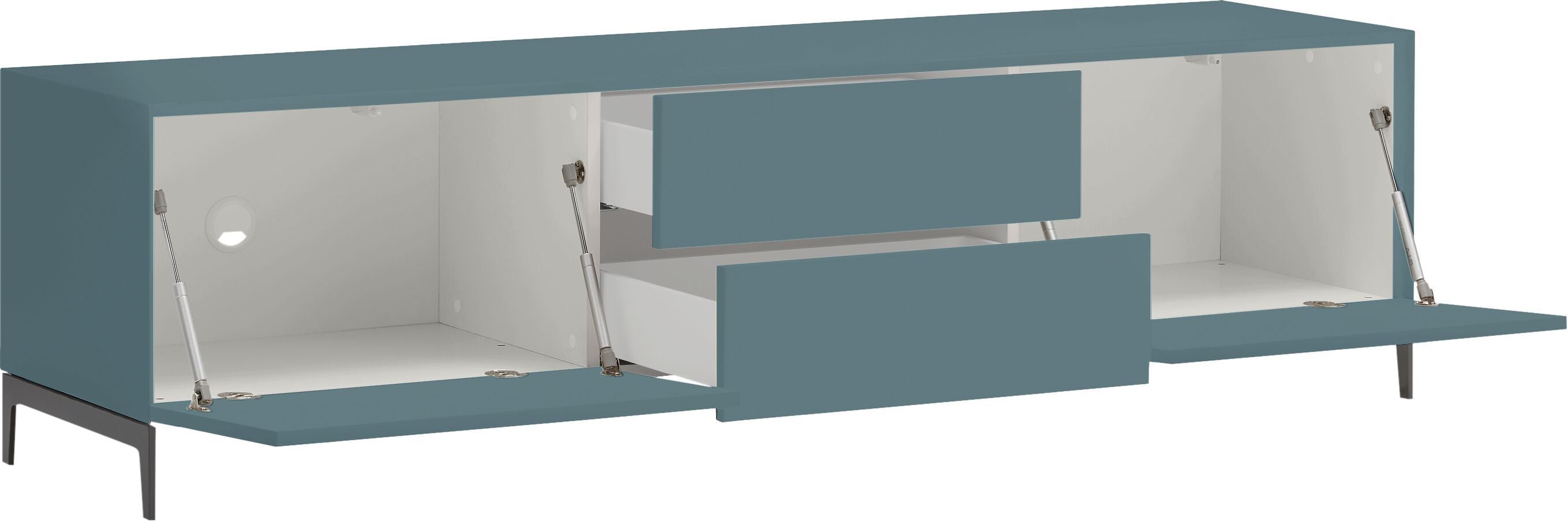 LUX Lowboard - Mittelblau / B: 180.0 cm x T: 46.0 cm x H: 49.5 cm