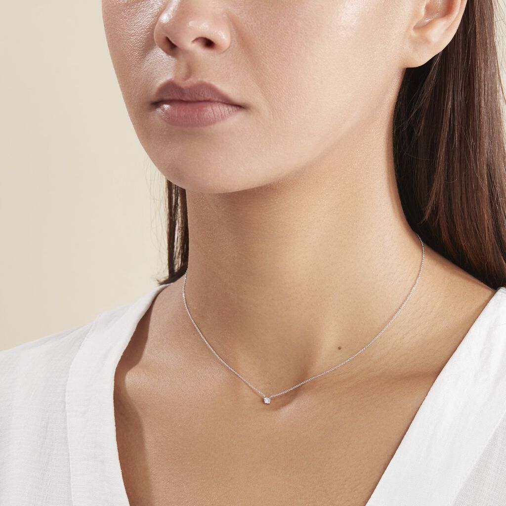 Collier Aphrodite Or Blanc Diamant