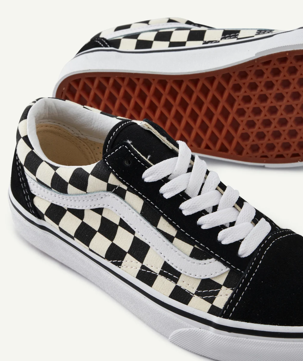 VANSBASKETS OLD SKOOL NOIR ET BLANCHE IMPRIMÉES DAMIER