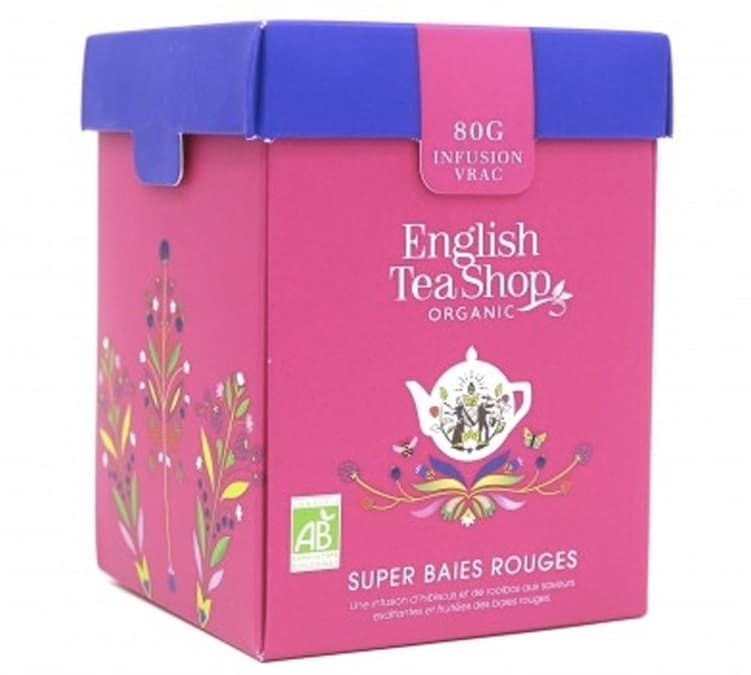 Infusion Baies Rouges - Boîte éco-conçue origami vrac 80g - English Tea Shop