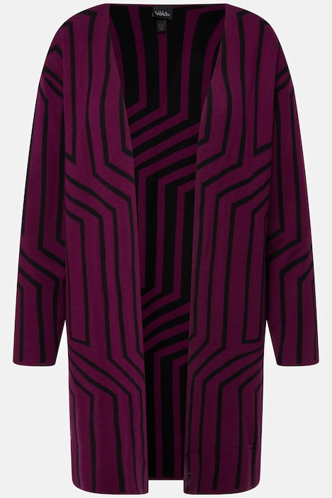 Strickjacke, Grafikmuster, V-Aussschnitt, Langarm