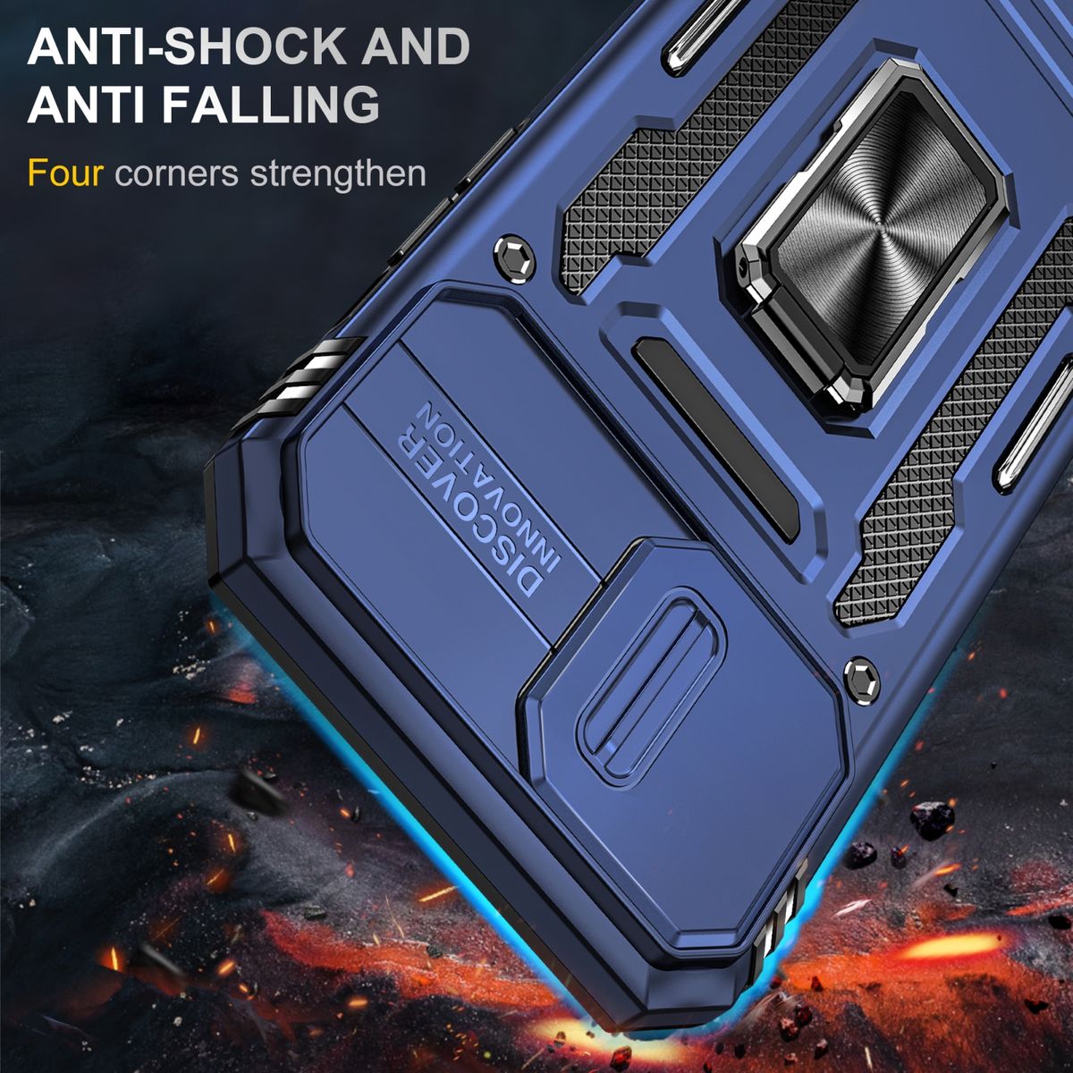 Hülle Handy Schutz für Apple iPhone 15 Pro Case Cover Kamera Ständer Etui Bumper