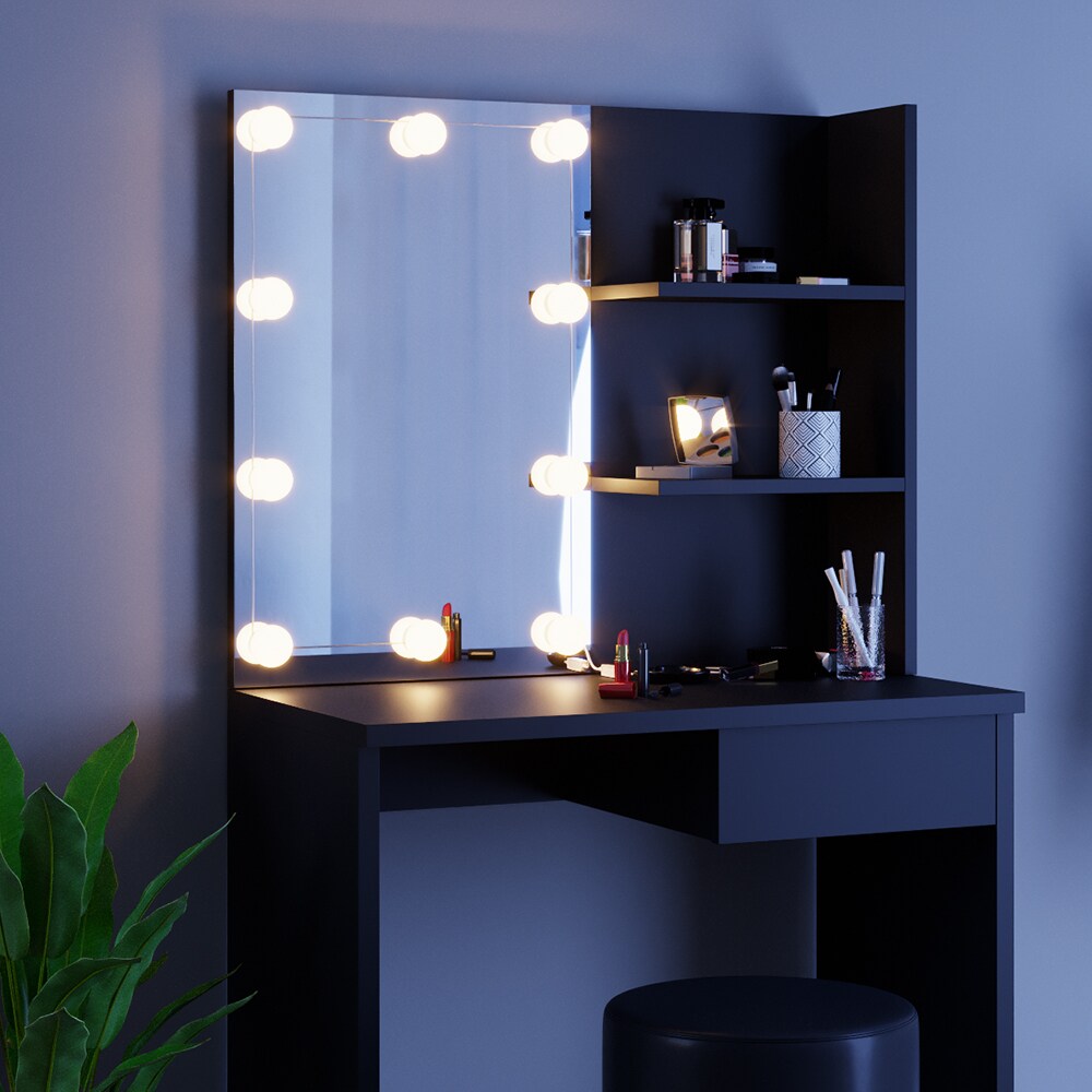 VICCO Schminktisch DEKOS mit LED und Hocker Frisierkommode Frisiertisch Spiegel