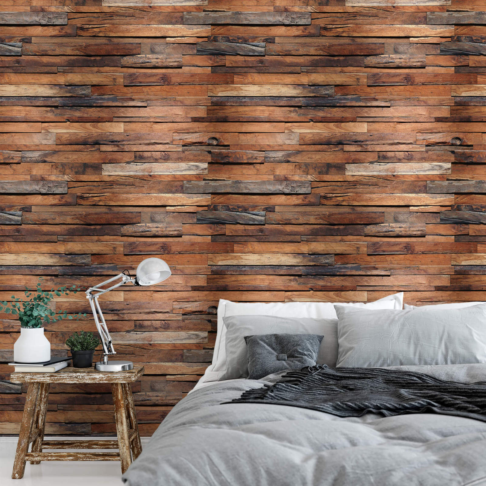 Fototapete DESIGNWALLS 2.0 - braun - Holz - 2,5 Meter