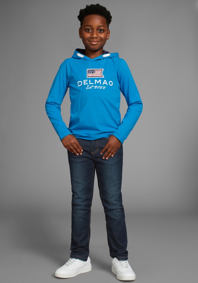 DELMAO Kapuzenshirt »für Jungen«, Langarm,  Basic-Passform,  bedruckt,  aus  Baumwolle