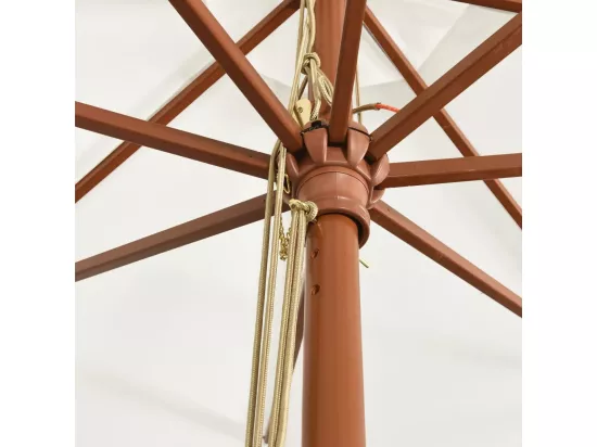 Parasol de jardin avec mât en bois sable 400x273 cm
