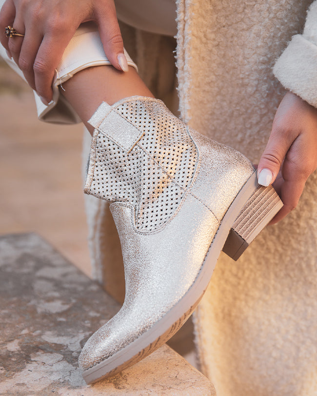 Bottines femme printemps dorées - Yéléna