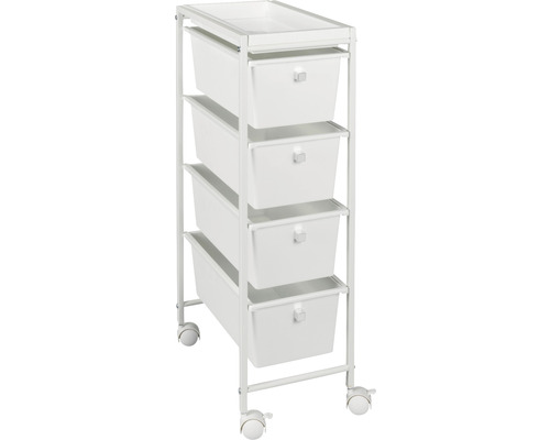 Wenko Gala 4-laden trolley, wit