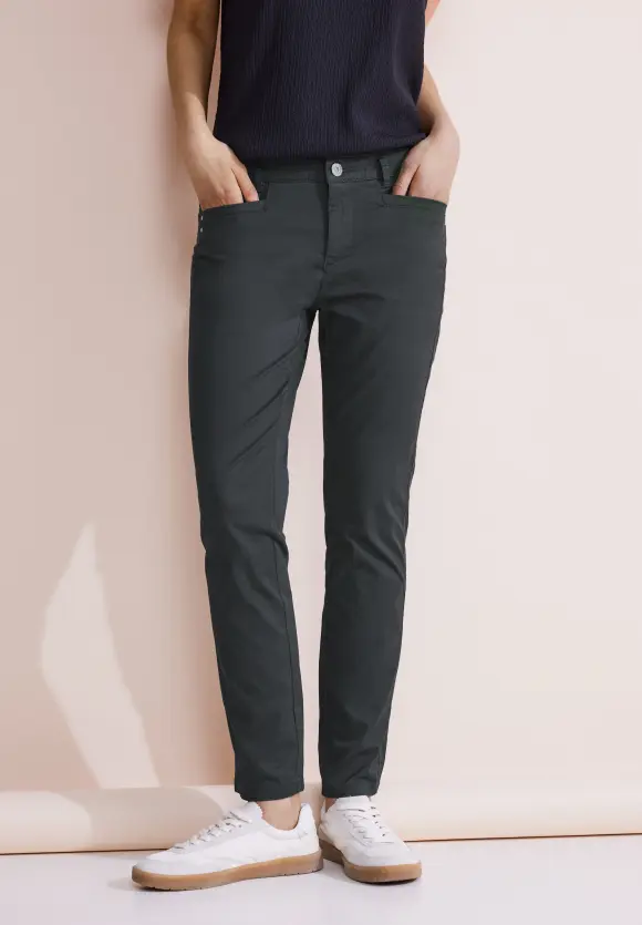 Casual Fit Twill Hose - dark stone grey