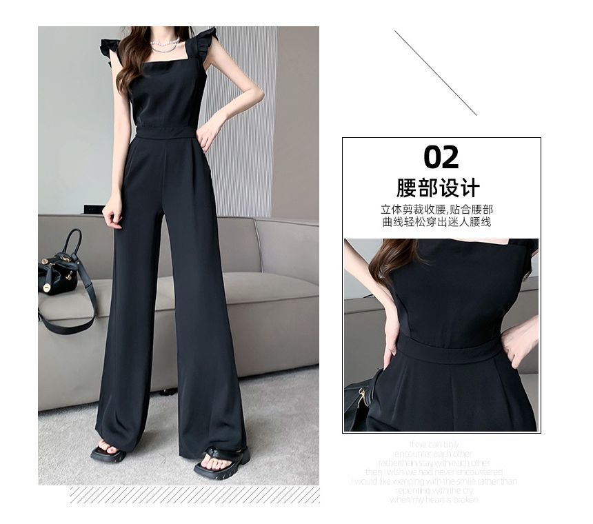 Aurora - Jumpsuit met wijde pijpen en ruches