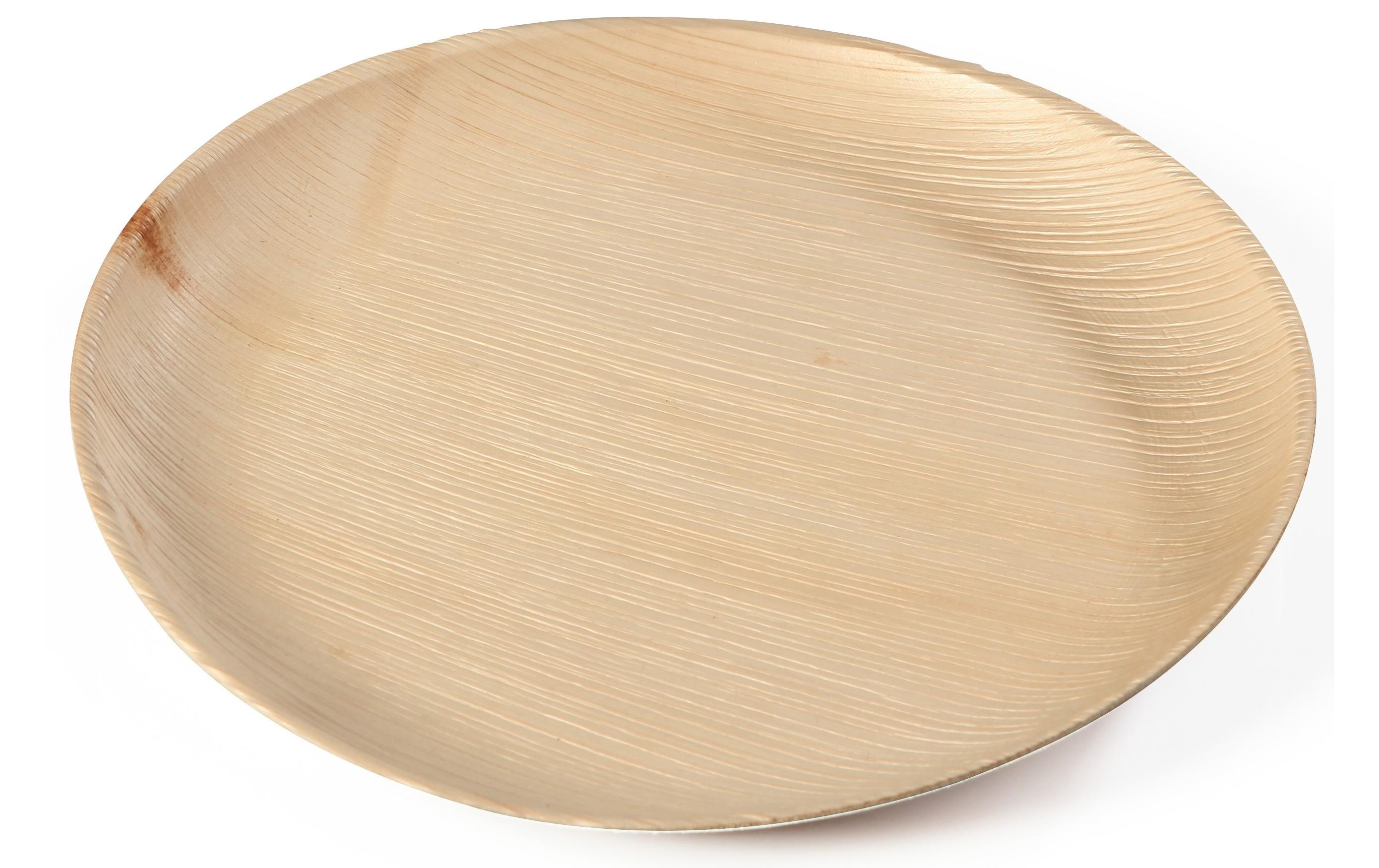 Einwegteller Palm 15 cm, 20 Stück, HellbraunRunde Einweg-Teller