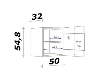 QUARTIER Eck-Hängeschrank MEGGIE 60 x 54 x 32cm weiß