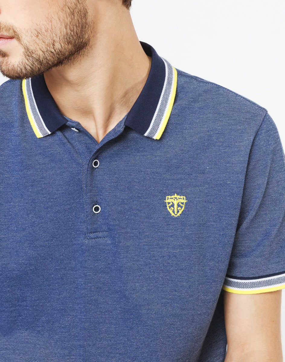 Polo coton piqué indigo