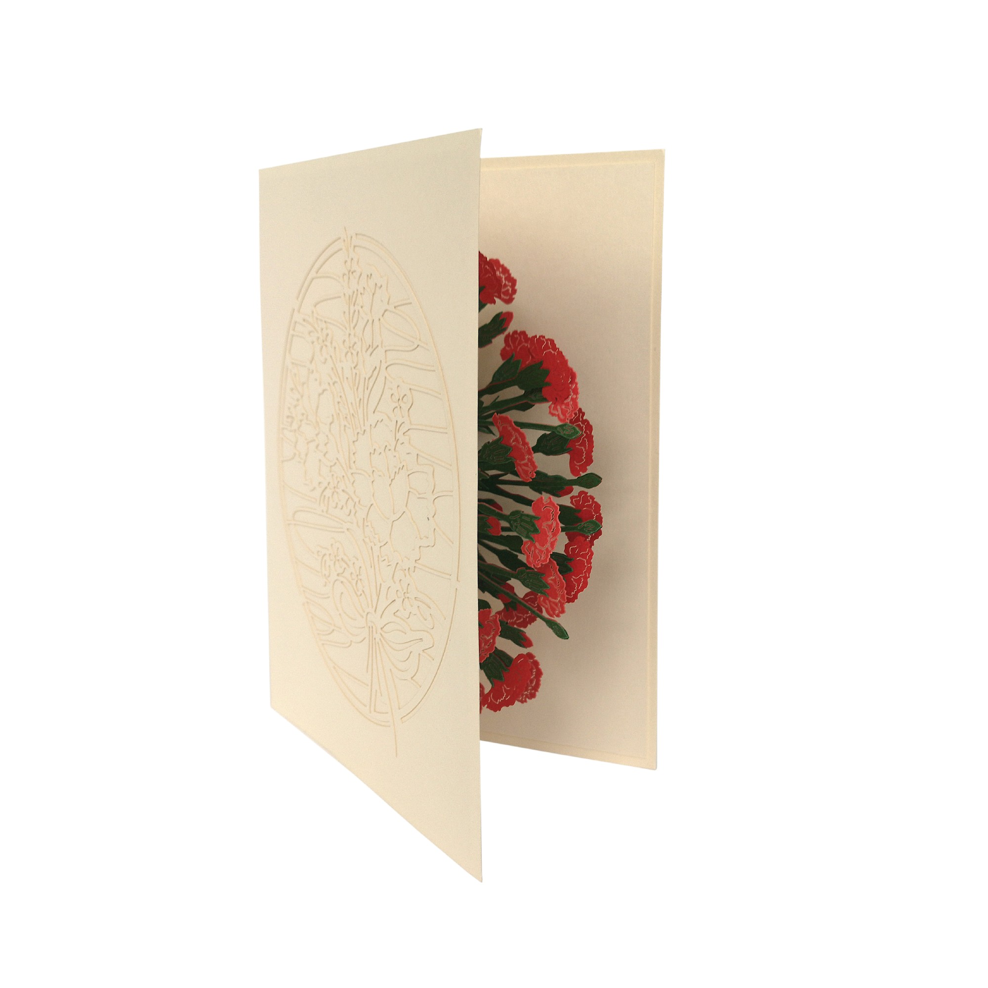 Pop-Up Karte 'Nelken', rot, L 18 cm, B 13 cm günstig bestellen