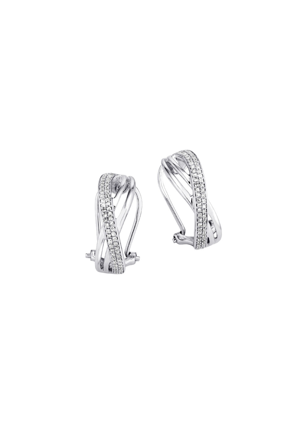 Funkelnde Clipstecker aus Weissgold mit 114 Diamanten