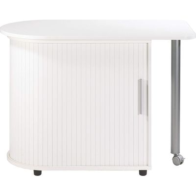 Table pivotante et meuble de rangement - Blanc