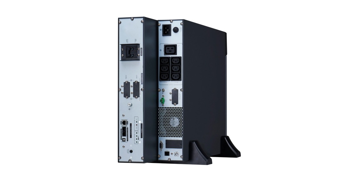 APCEasy-UPS On-Line SRVL3KRILRK Noodstroomvoeding - Li-ion ups  (Zwart/zilver, 6x C13, 1x C19, Rack/tower convertible, extendable runtime, 3000VA)