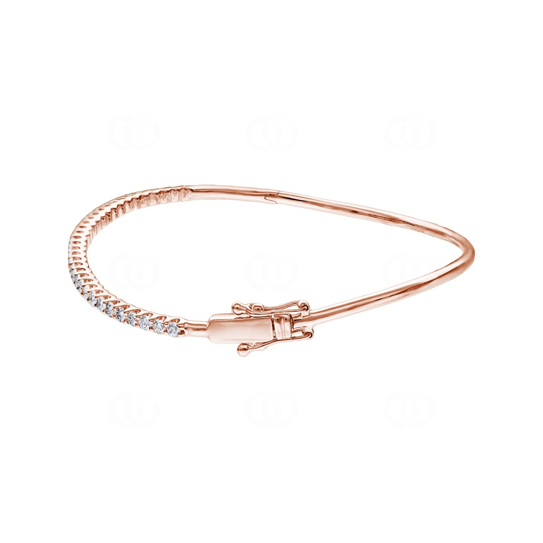 1.00 Karat Diamantarmreif geschwungen 750/18 K Roségold