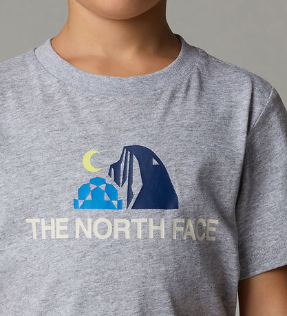 The North Face T-Shirt - Kindergrafik - Grau Meliert m. Print