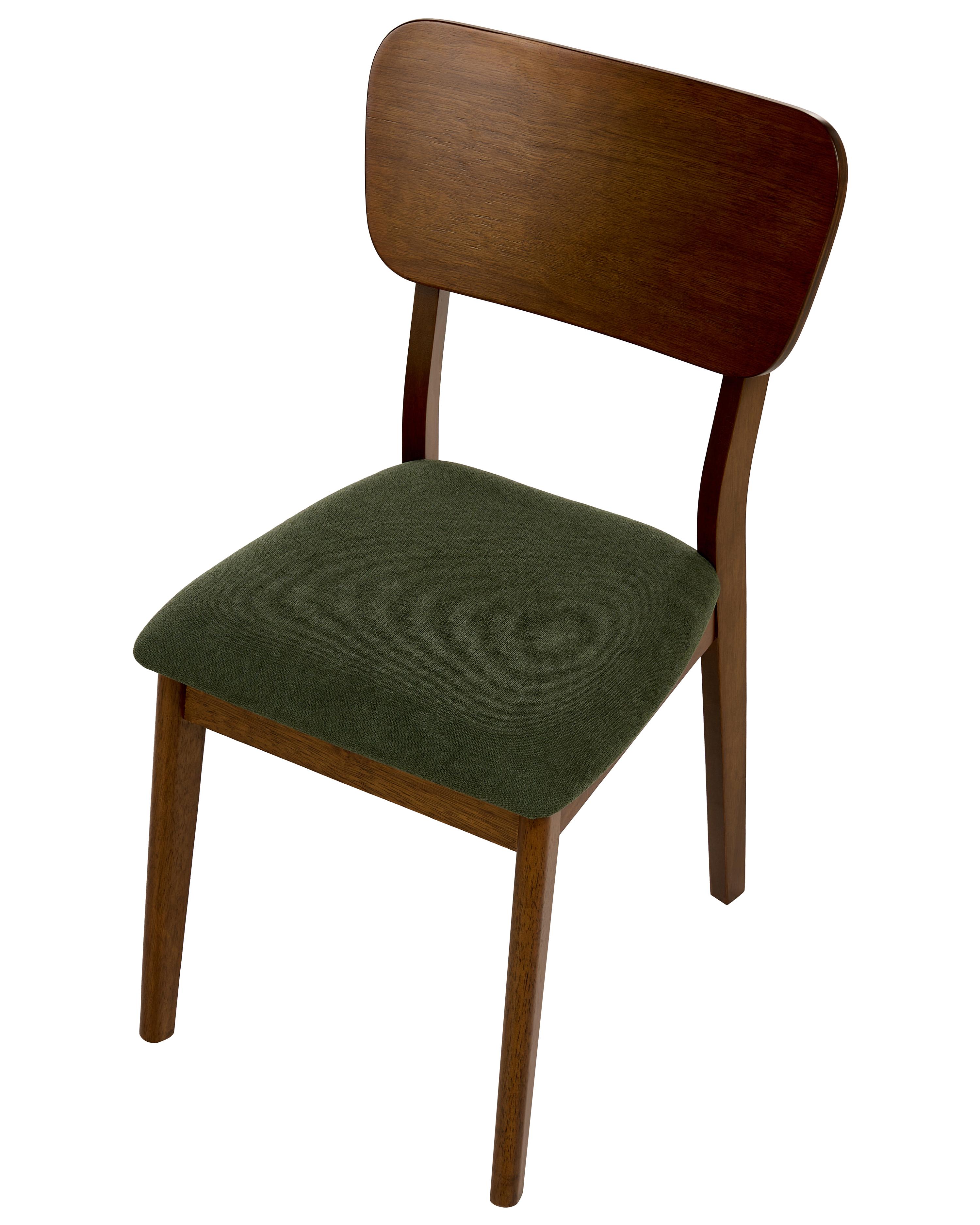 Set van 2 eetkamerstoelen MINIER Hout Groen/donkerbruin