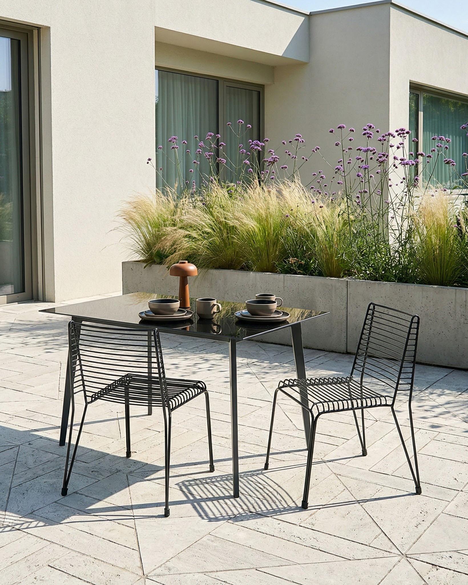 Set van 2 tuinstoelen CHIEVE Metaal Zwart