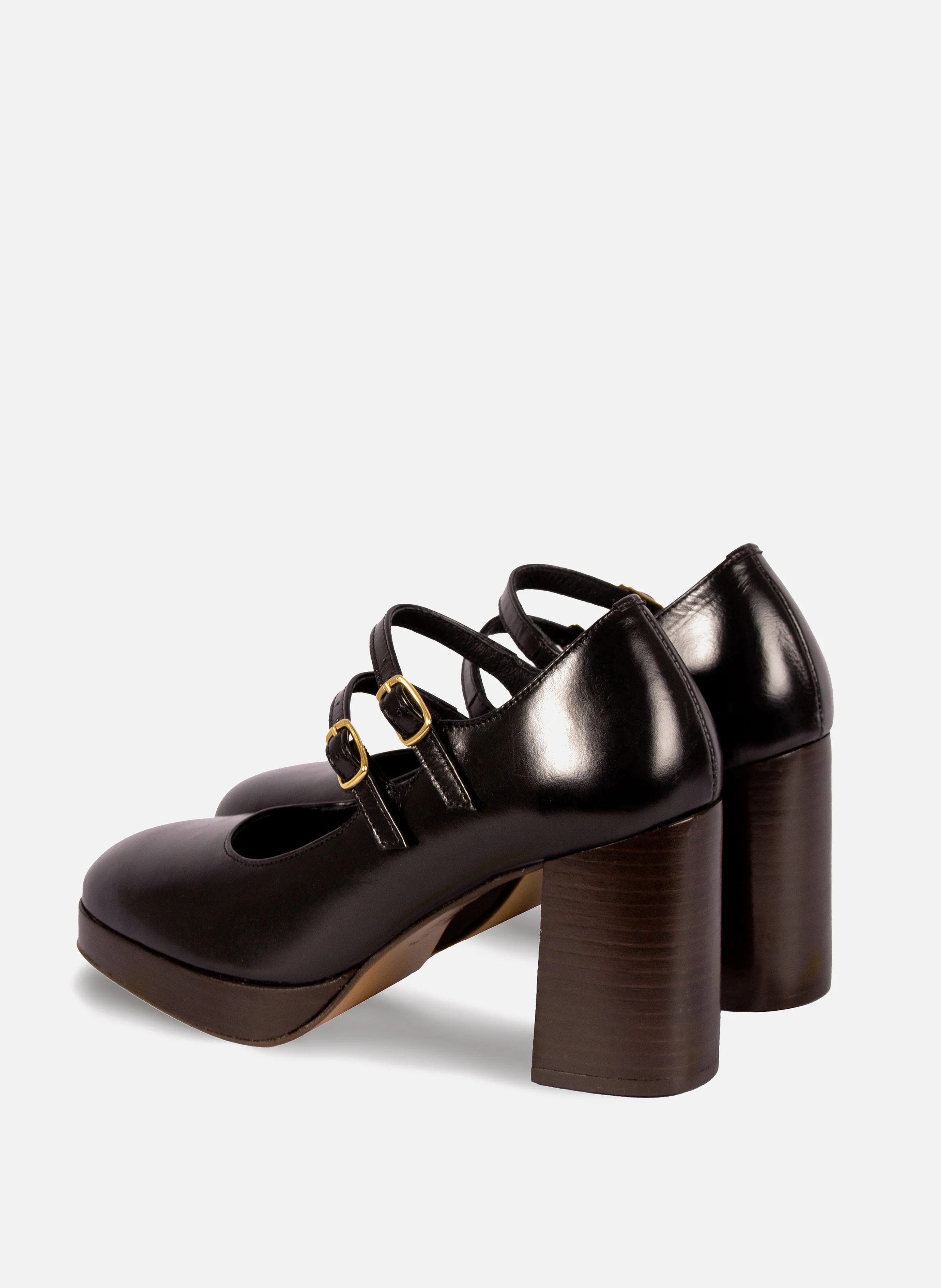 Babies plateforme cuir | Noir