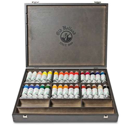 Old Holland Classic Künstler-Ölfarbe Holz-Kasten, 30 x 40-ml-Tuben