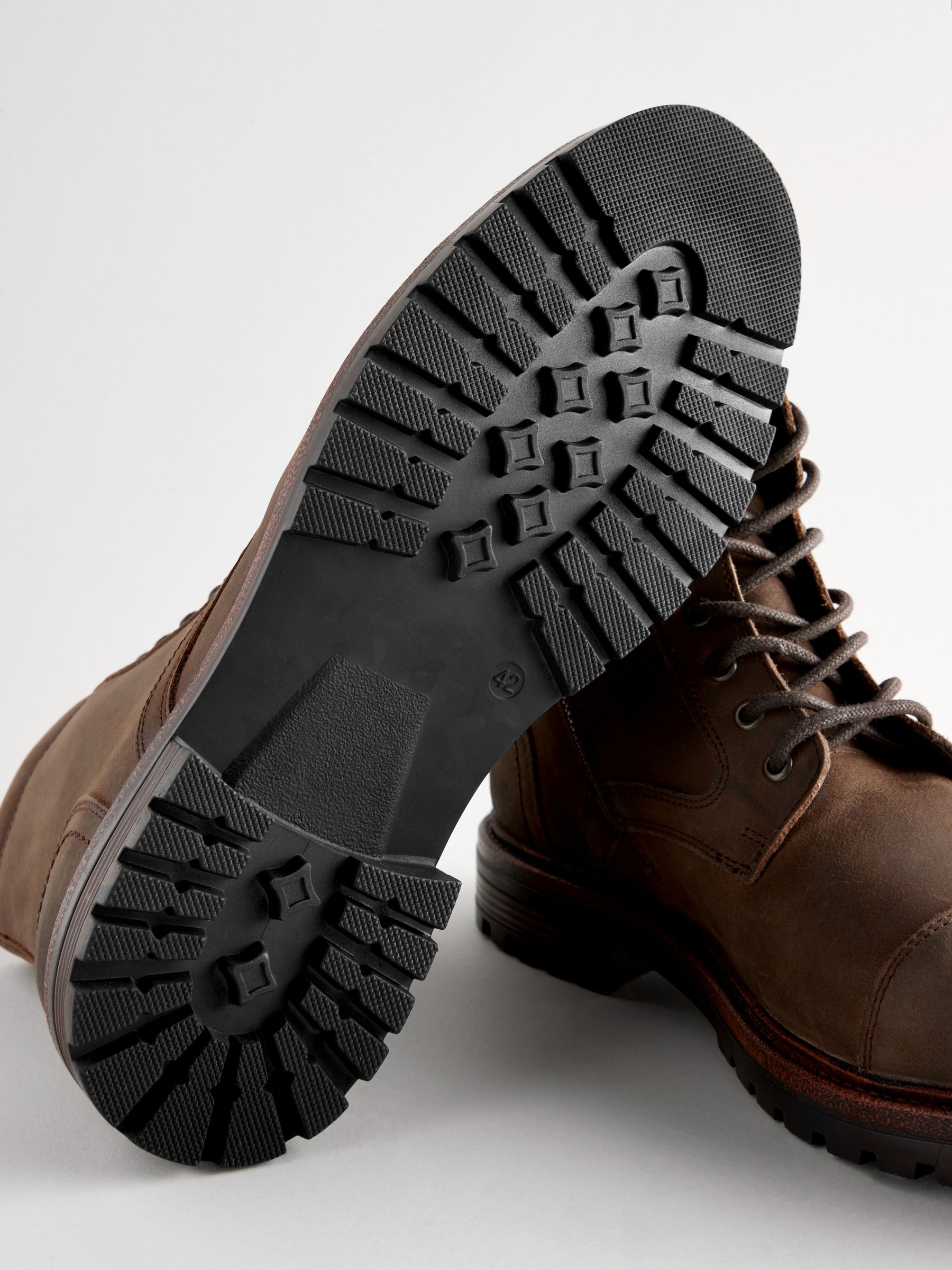 Bruin - Leather Toe Cap Zip Up Boots
