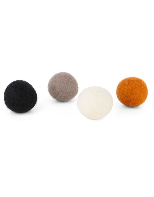 District 70 Pure Felt Ball Toys - Kattenspeelgoed - 4x35 mm Assorti
