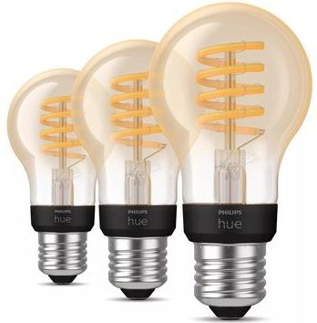 Philips - Hue Filament Standaardlamp - Warm tot Koelwit Licht - E27 - 3-Pack