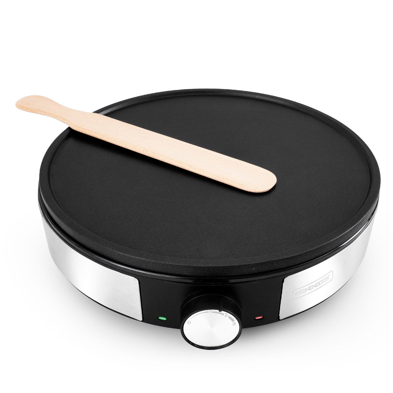 Kitchencook Crêpière Electrique en fonte d'aluminium Maxicrêpe noir/gris