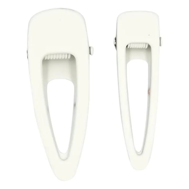 Grech & Co Lot de 2 Barettes Matte Clip | Blanc cassé